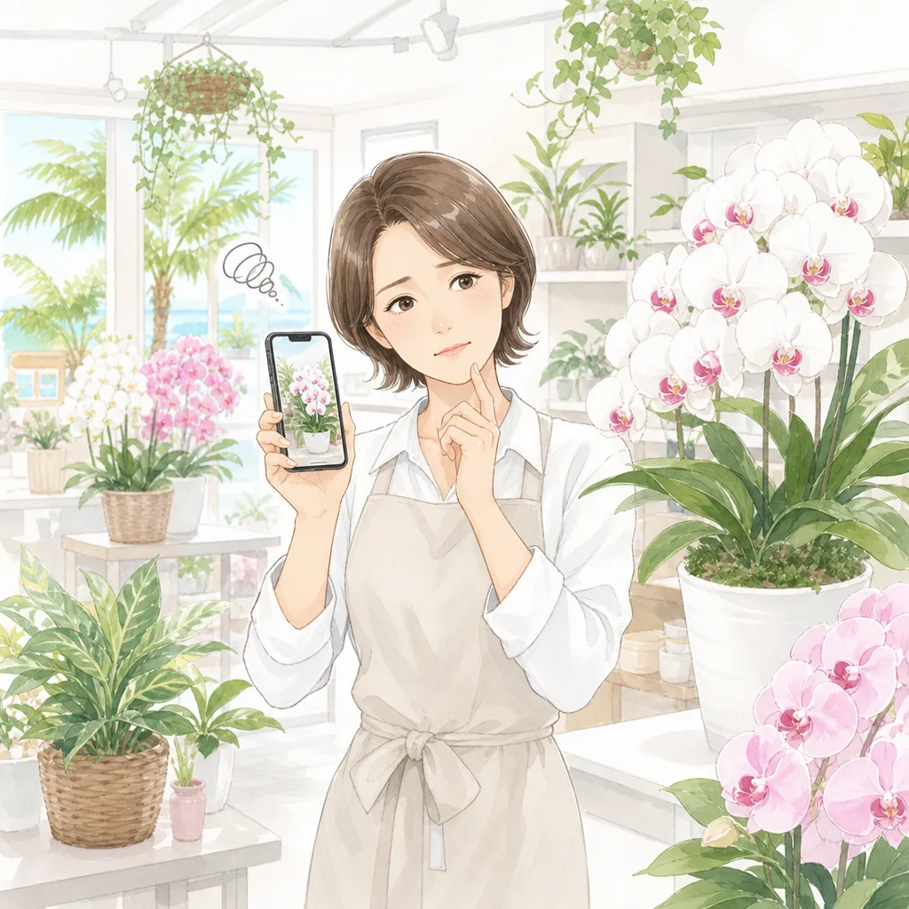 店内の魅力がスマホでは伝わりきらない様子